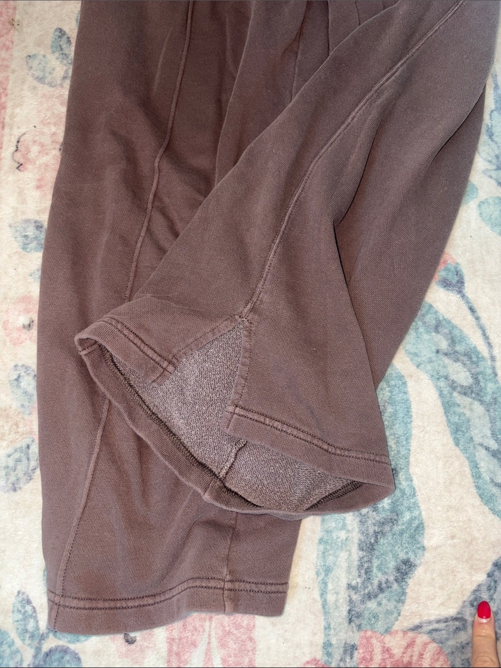 aerie Wide-Leg Brown Drawstring Lounge Pants - Picture 3 of 5